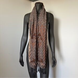 Elegant Brown Paisley Scarf